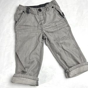 IKKS pants light jean kids sz 23 month baby grey cotton lightweight straight leg